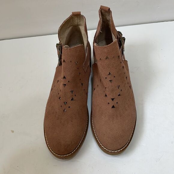 MUSSE & CLOUD BROWN SUEDE ANKLE BOOTS - Picture 6 of 7